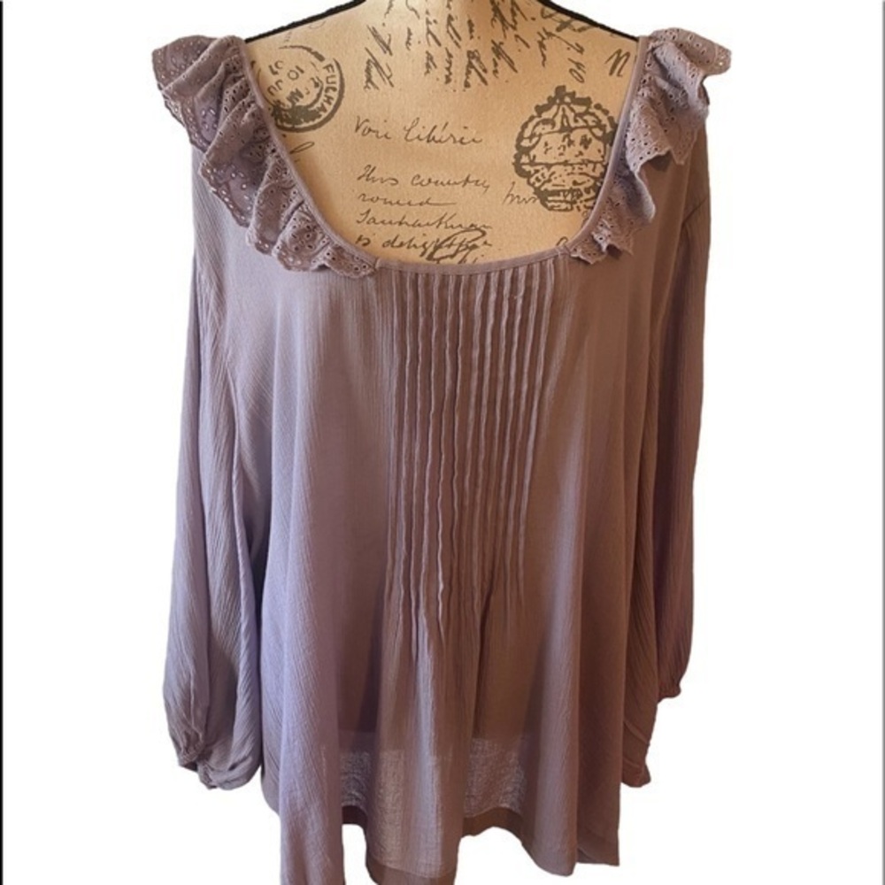 Melrose and Market Ruffle Blouse with Pleats Size 3X